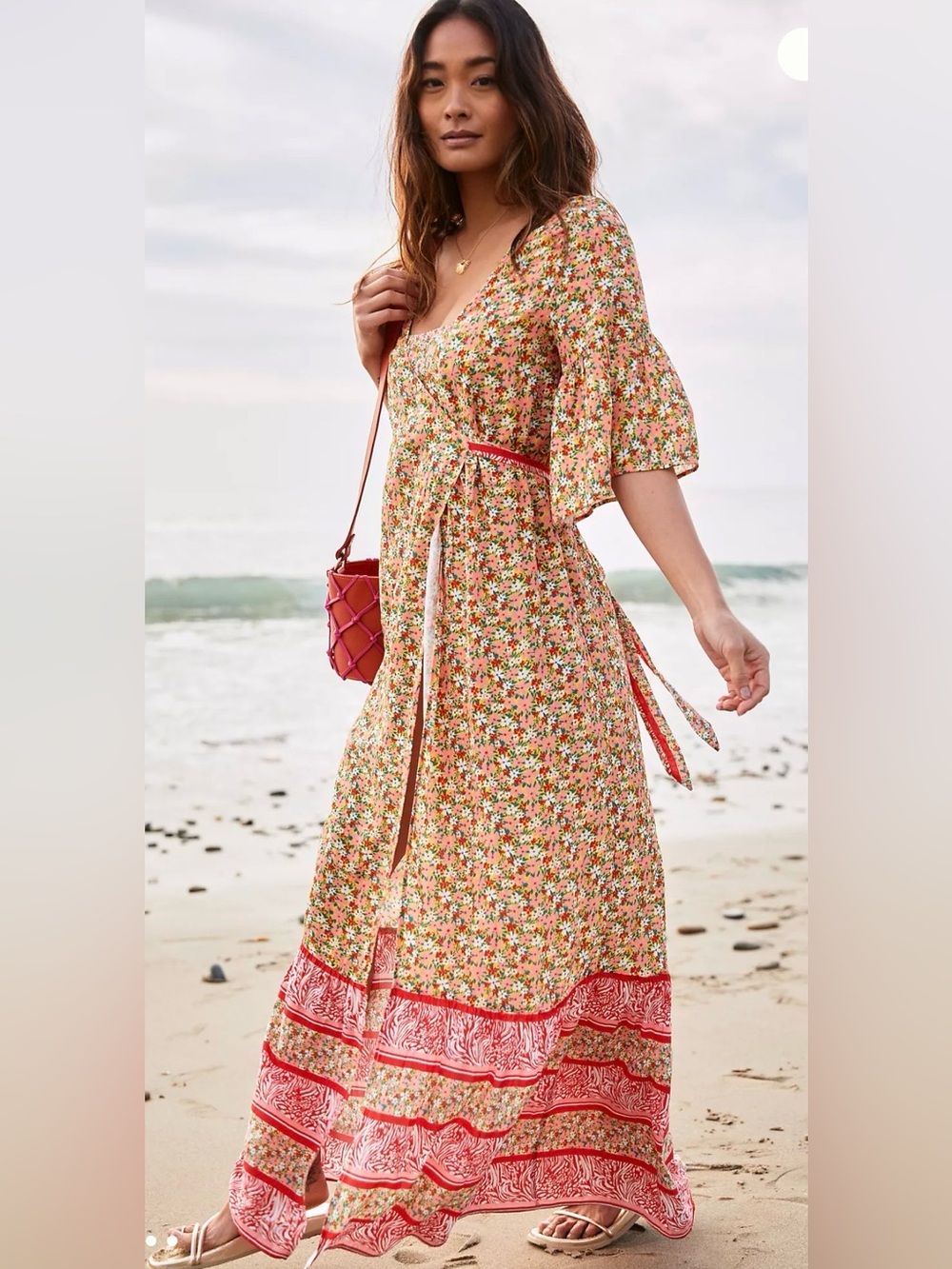 Maaji Coral Floral Maxi Wrap Dress